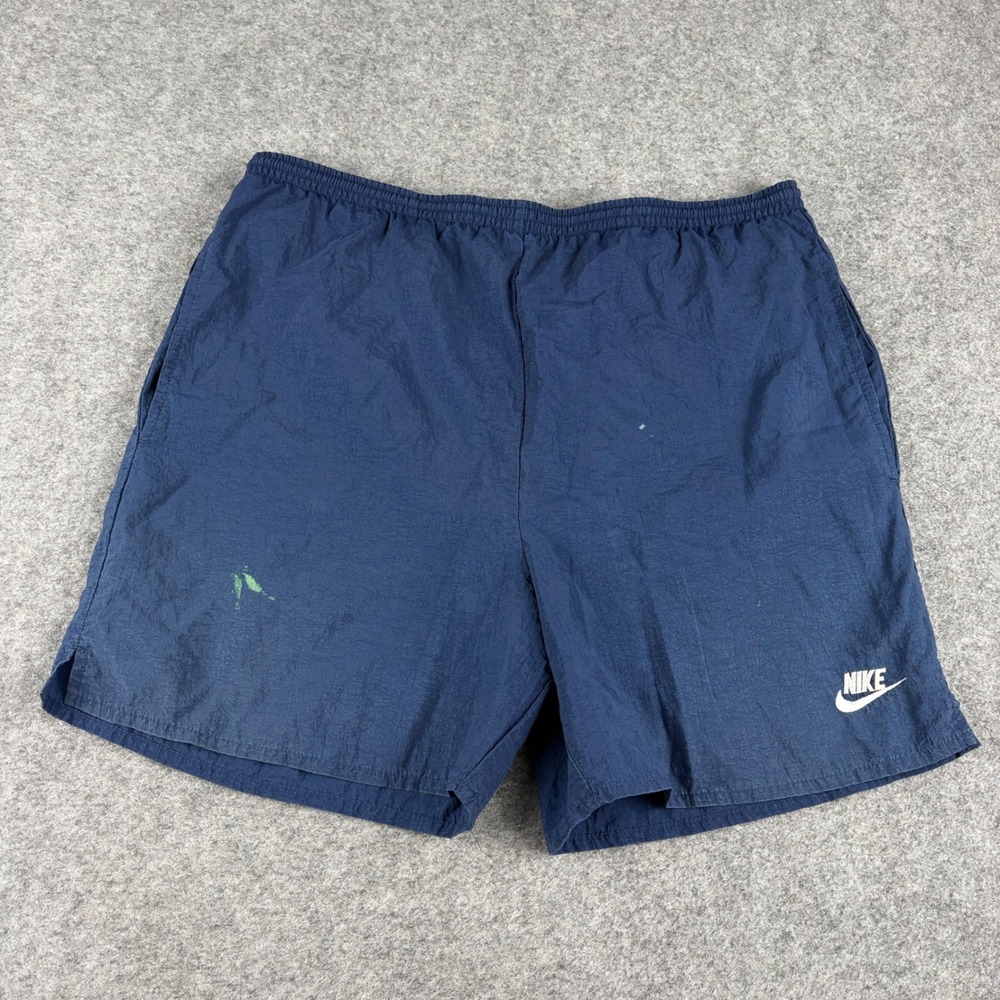 Nike Shorts Mens Small Navy Blue Vintage 90s Nylon Mesh Lined Athletic Running